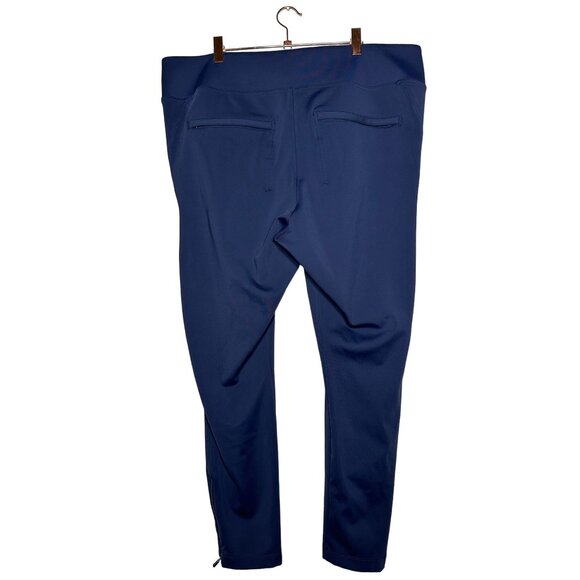 Athleta Delancey Skyline Tight Size 2X Navy Blue Leggings Side Zipper - Picture 5 of 10